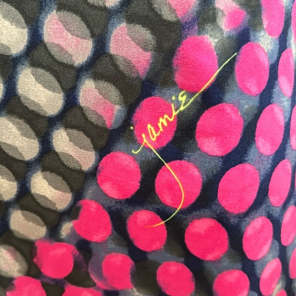 Jamie Sadock Circles Faux Blue Leather Collar 1/4 Zip Pull On Golf Midi Dress S - Picture 4 of 12